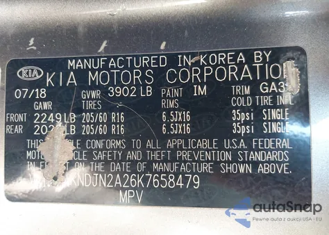 2019 Kia Soul z USA, uszkodzony, nr VIN KNDJN2A26K7658479